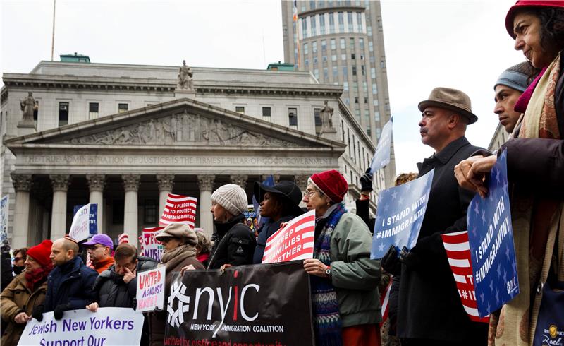 USA NEW YORK MUSLIM AND IMMIGRANT RALLY