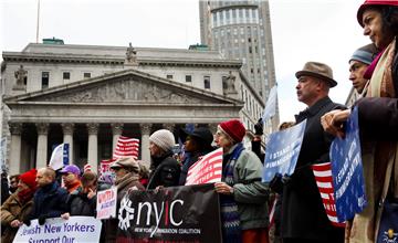 USA NEW YORK MUSLIM AND IMMIGRANT RALLY