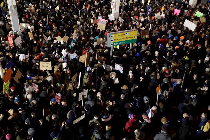 USA PROTEST AT JFK AIRPORT