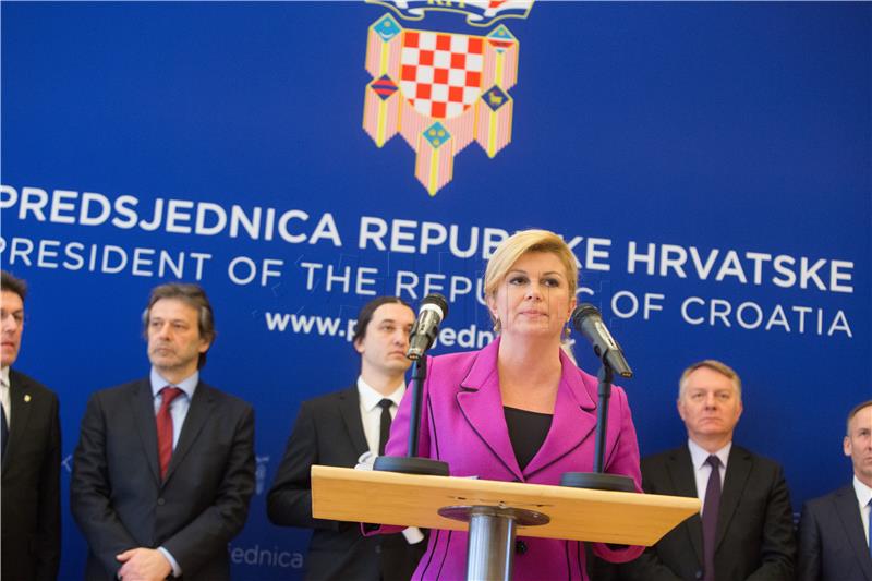 Obraćanje predsjednice RH Kolinde Grabar-Kitarović nakon 20. radne sjednice Vijeća za gospodarska pitanja