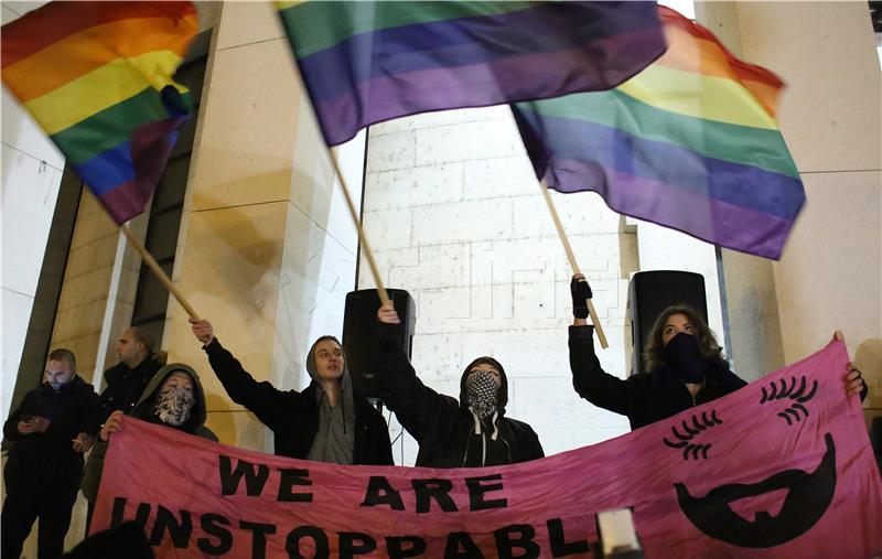 LGBT activists hold rally in Zagreb after night club incident