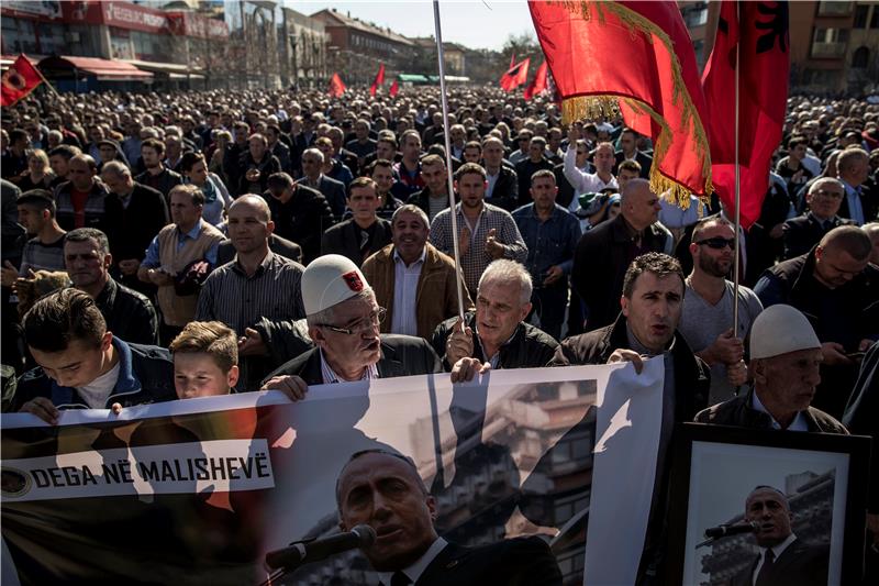 KOSOVO RAMUSH HARADINAJ SUPPORT RALLY