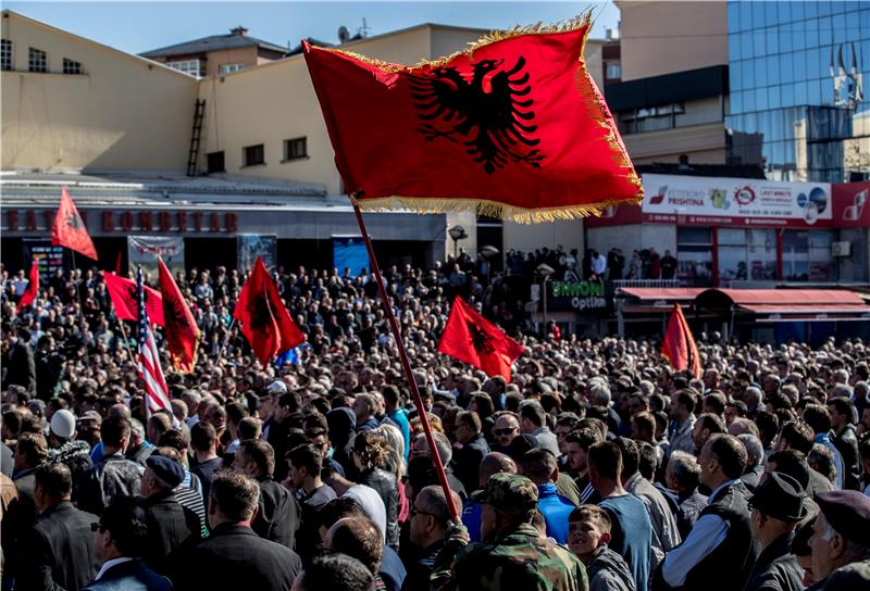 KOSOVO RAMUSH HARADINAJ SUPPORT RALLY