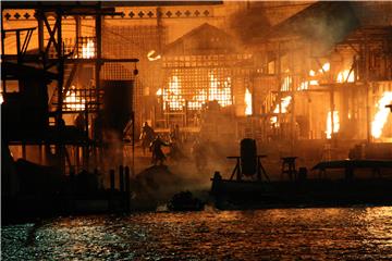 The scene of a burning village ends the part of the 'Robin Hood: Origins' movie filming in Dubrovnik