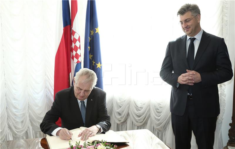 Češki predsjednik Miloš Zeman u službenom posjetu Hrvatskoj