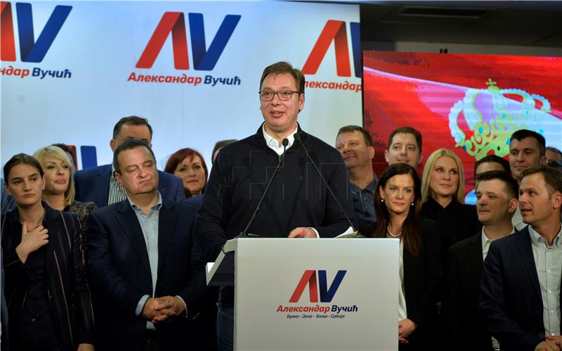 Vucic wins 55.1% in first round of Serbia presidential vote