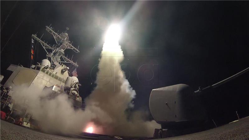 AT SEA USA SYRIA MISSILE STRIKES