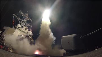 AT SEA USA SYRIA MISSILE STRIKES