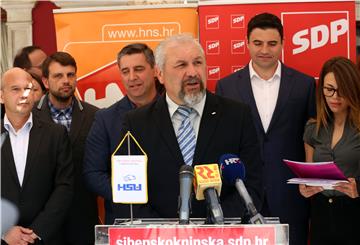 Konferencija za medije na temu potpisivanje platforme koalicije stranaka SDP, HNS, HSS i HSU