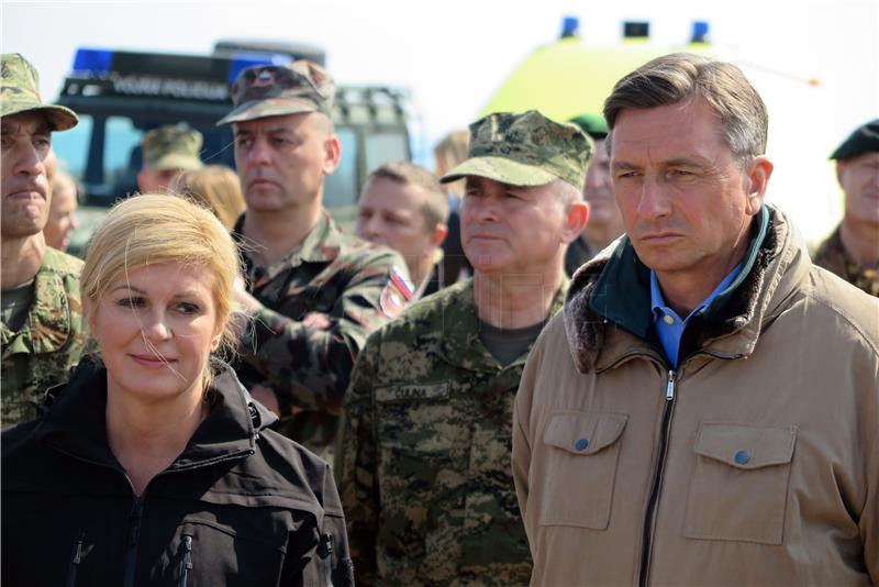 Croatian and Slovenian presidents attend military exercise Shield 17