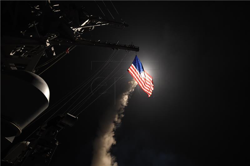 AT SEA MEDITERRANEAN SEA USA MISSILE STRIKE SYRIA