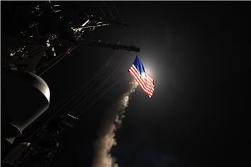 AT SEA MEDITERRANEAN SEA USA MISSILE STRIKE SYRIA