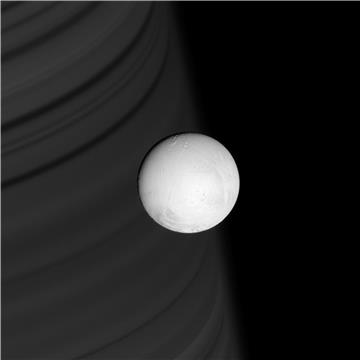 IN SPACE SATURN MOON ENCELADUS