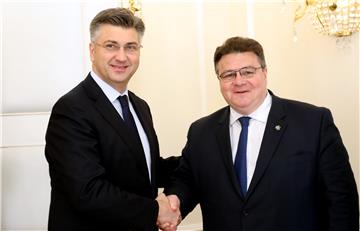 Premijer Plenković na sastanku s ministrom vanjskih poslova Republike Litve Linasom Linkevičiusom