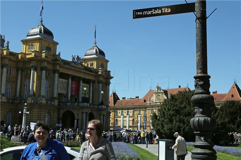 Rally for renaming Zagreb's Marshal Tito Square