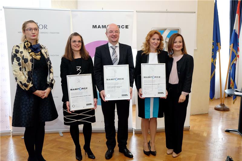 HBOR, HAKOM and HUP recipients of Mamforce standard