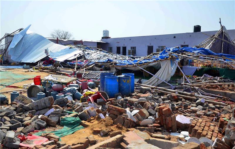 INDIA WEDDING HALL WALL COLLAPSE