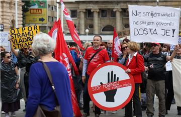 Prosvjed zaposlenika u dječjim vrtićima "Pravo na rad bez straha – stop mobbingu na radnom mjestu"