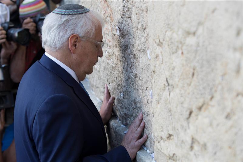 ISRAEL USA FRIEDMAN WESTERN WALL VISIT