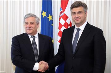 Croatian PM Plenkovic meets European Parliament President Tajani