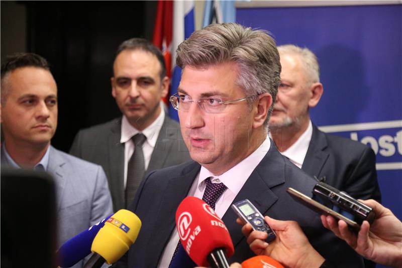 Plenkovic says has 100% support for negotiations with HNS