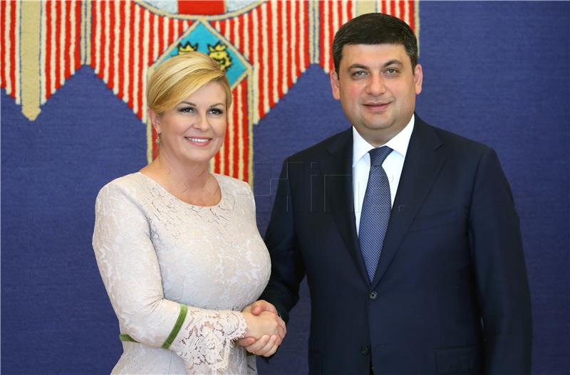 Predsjednica Kolinda Grabar-Kitarović primila predsjednika Vlade Ukrajine Volodimira Grojsmana