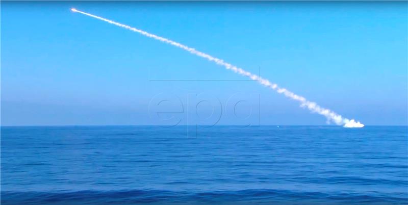 (FILE) AT SEA RUSSIA SYRIA KALIBR STRIKES