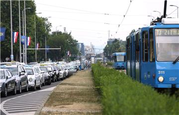 Prosvjed taksista u Zagrebu