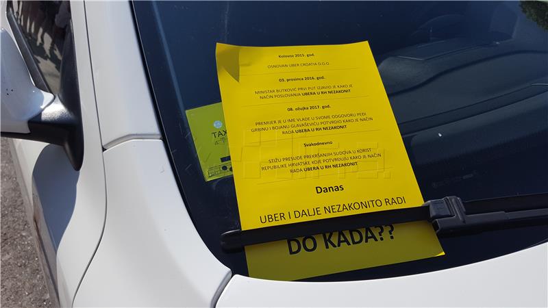 Dubrovnik: Taksisti se priključili prosvjedu protiv Ubera