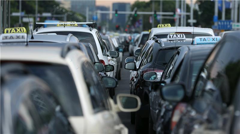 Taxi drivers protest in Zagreb