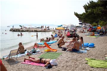 Swimmers on Makarska beaches