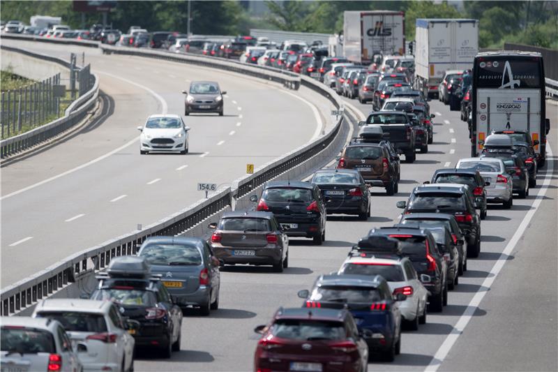 SWITZERLAND ERSTFELD GOTTHARD TRAFFIC JAM