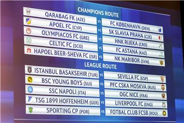 SWITZERLAND SOCER UEFA CHAMPIONS LEAGUE DRAW