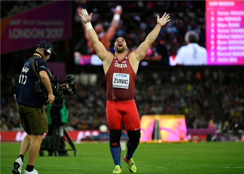 Croatia's Stipe Zunic wins shot put bronze at world athletics championships