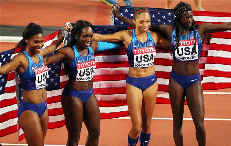 SP atletika: Amerikankama zlato na 4x100m, 15. medalja za Felix