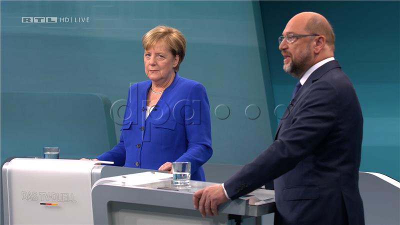 TV duel - Angela Merkel and Martin Schulz