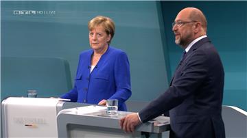 TV duel - Angela Merkel and Martin Schulz