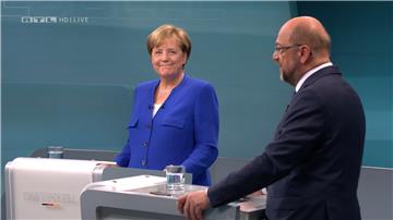 TV duel - Angela Merkel and Martin Schulz