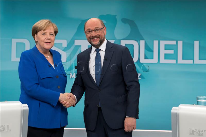 TV duel - Angela Merkel and Martin Schulz