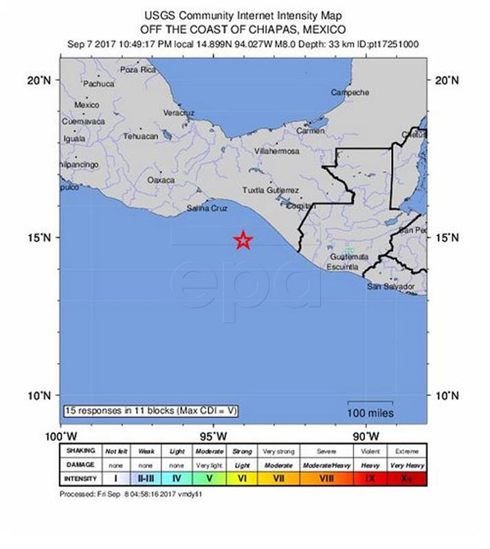 AT SEA MEXICO EARTHQUAKE