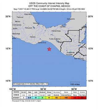 AT SEA MEXICO EARTHQUAKE