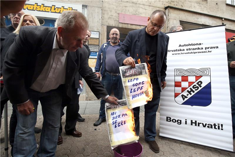 Police expand probe into A-HSP leader after he burns copies of Serb weekly again