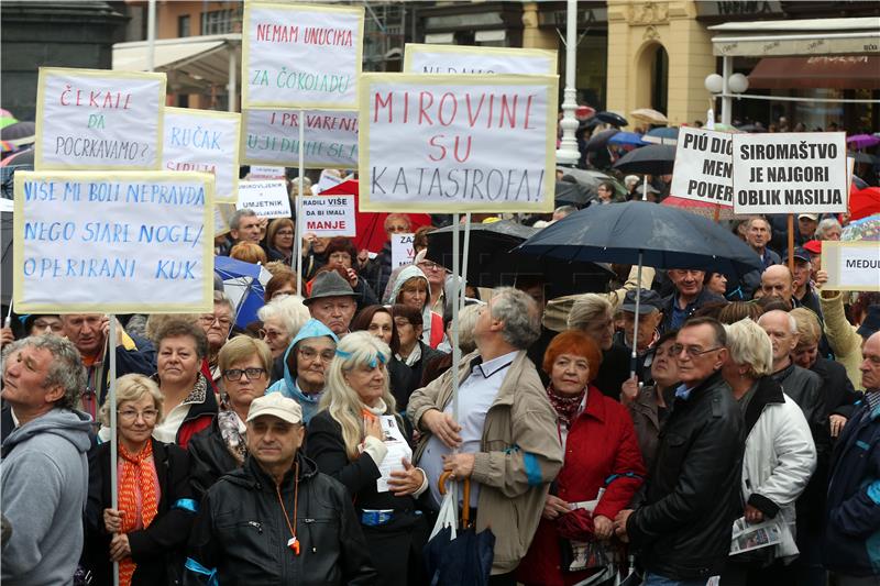 Croatian pensioners protest in five cities