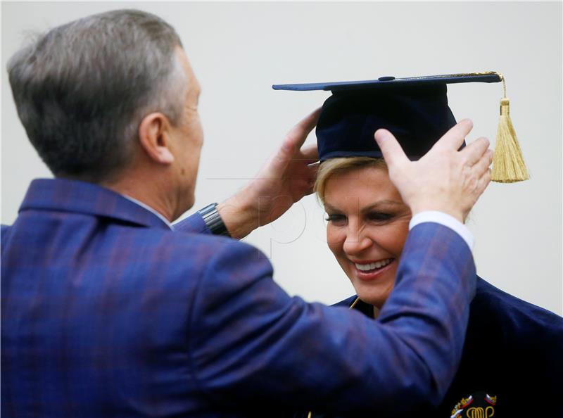 Croatian president receives Plekhanov Russian University of Economics honorary doctorate