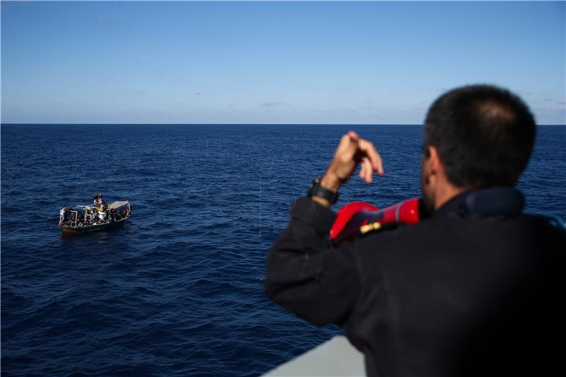 AT SEA ITALY MIGRANTS