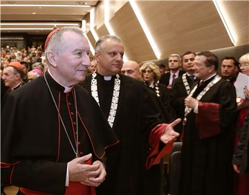 Državni tajnik Svete Stolice Pietro Parolin na Hrvatskom katoličkom sveučilištu nazočio proslavi dana HKS-a 