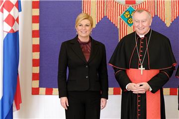 Predsjednica Kolinda Grabar Kitarović i državni tajnik Svete Stolice Pietro Parolin