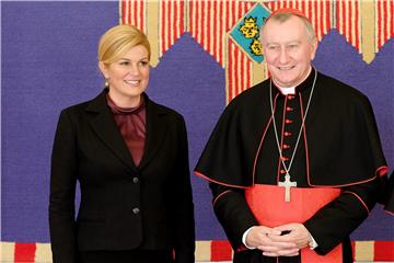 Predsjednica Kolinda Grabar Kitarović i državni tajnik Svete Stolice Pietro Parolin