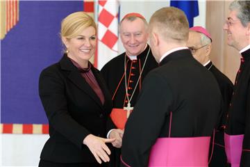 Predsjednica Kolinda Grabar Kitarović i državni tajnik Svete Stolice Pietro Parolin