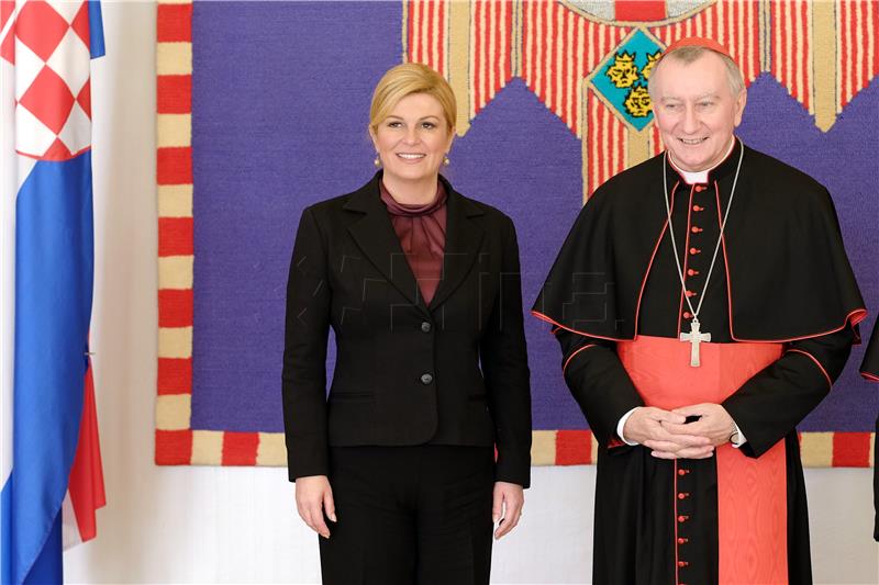 President Grabar-Kitarovic receives Vatican state secretary